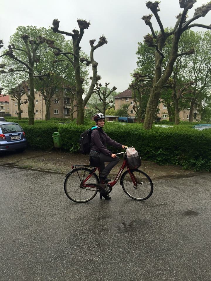 Cycling in heels for the first time...in the rain.