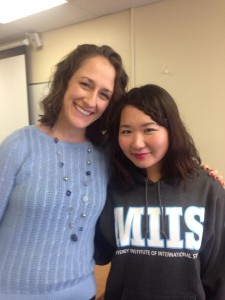 Jennifer with one of her ESL students, Kirara.
