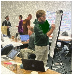 Josh Fleming (MA IPS '15) participates in a facilitation exercise during the second week of DPMI Monterey this June.