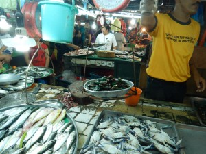 Crowded fish market