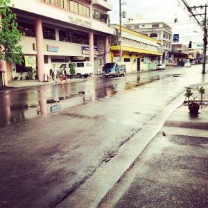 Empty street on my first early morning in Davao.
