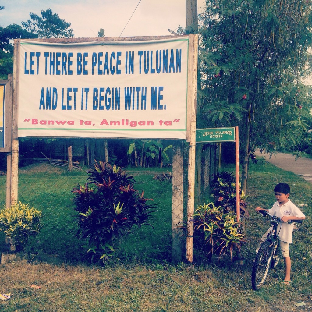 The entrance to a peace zone in central Mindanao.