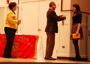 Myself getting inducted into Phi Beta Delta: Zeta Pi chapter in my senior year of undergraduate studies.