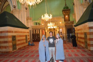 At the Ibrahimi Mosque in Hebron.