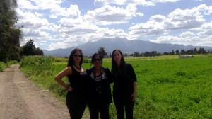 In Tlaxcala, when we went to visit River Xochiac, a red river because of companies' toxic substances. The mountain behind us is the Iztaccihuatl volcano.