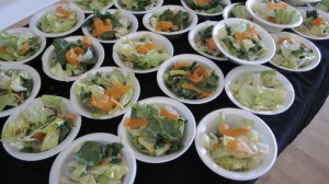 Salads prepared with Japanese peanut dressing.